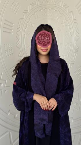 عباية D375 - اسود مع موف