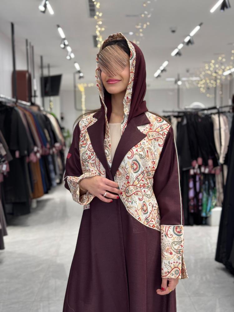 عباية D269- عنابي غامق