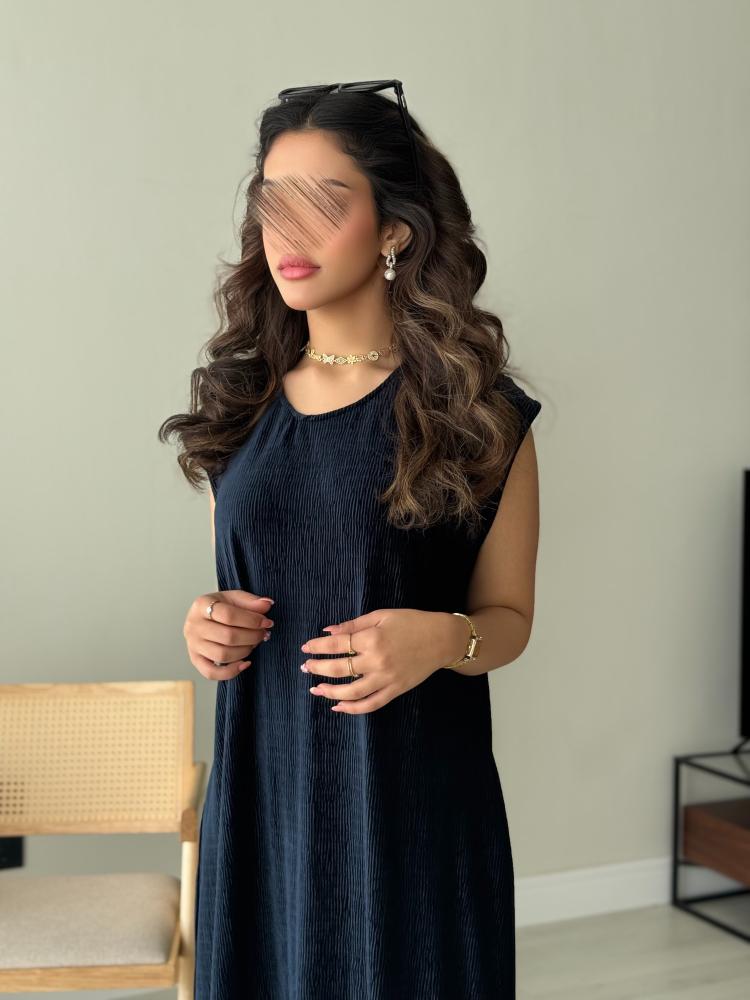 فستان شتوي -كحلي