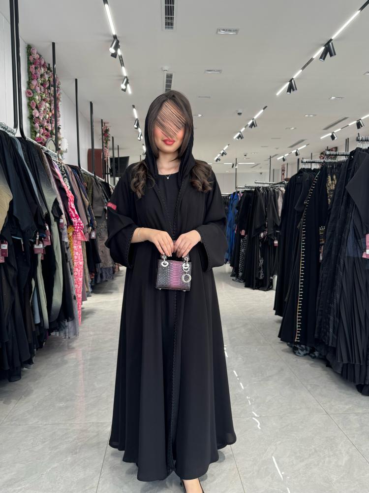 عباية D531-تحديد اسود