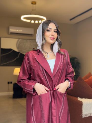 عباية D0136-عنابي