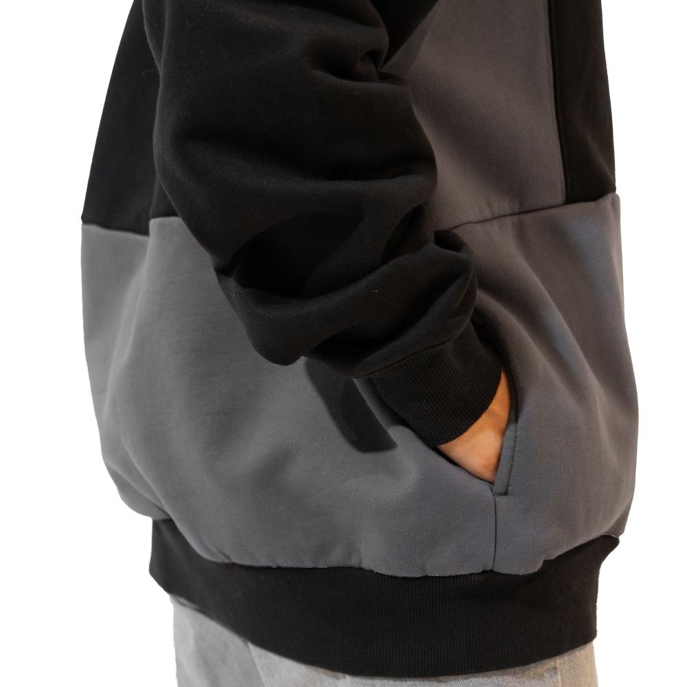 Black with dark gray hoodie