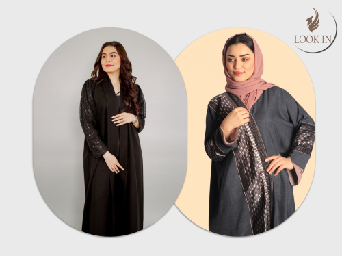 عرض عباية ملونة كريب بحريني بتصميم مميز + عباية كر...