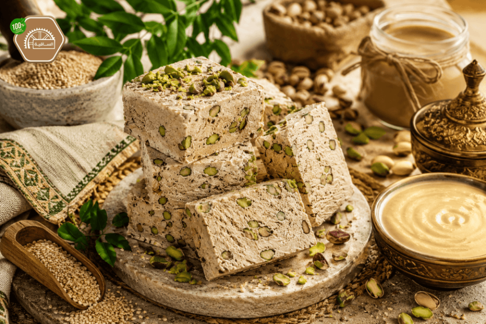حلاوة طحينية بالفستق