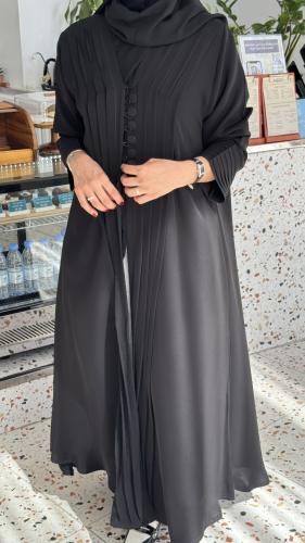 عبايه سوده مفتوحه