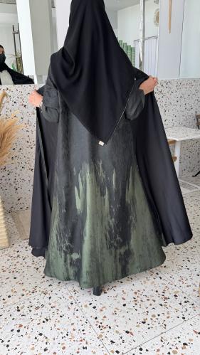 عباية جاكار اخضر من الخلف 104