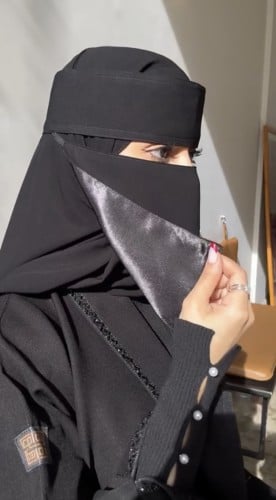 بكج بندانه قبعه + نقاب مبطن حرير