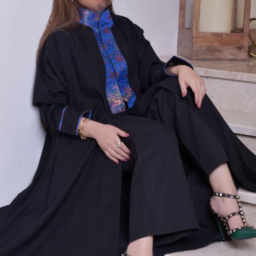 عباية لينن بنارس نيلي