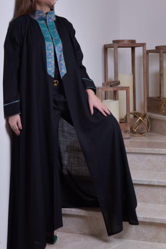 عباية لينن بنارس توركواز