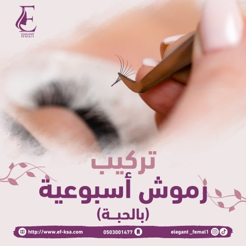 تركيب رموش أسبوعية ( بالحبة )