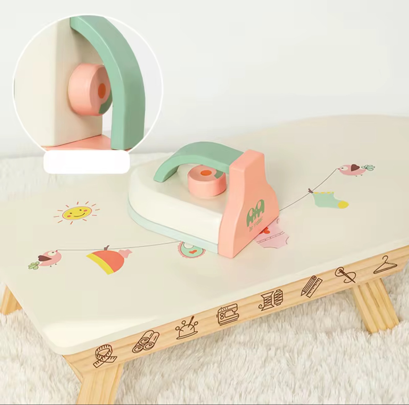 محاكاة كوي الملابس الخشبية