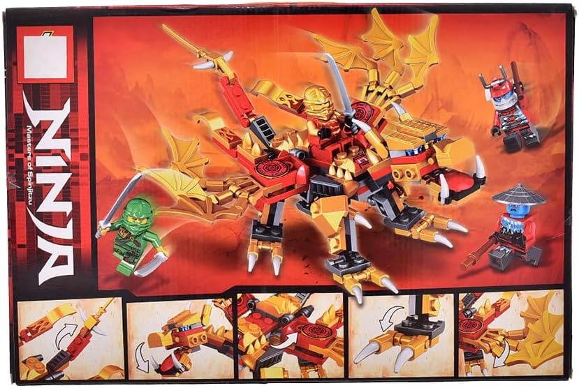 لعبة تركيب مكعبات بلاستيك نينجا للاطفال تتكون من 217 قطعة - متعددة الالوان