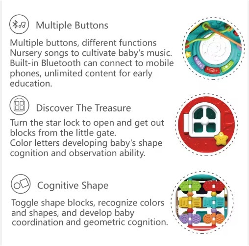 مكعب الأنشطة مع أصوات بلوتوث