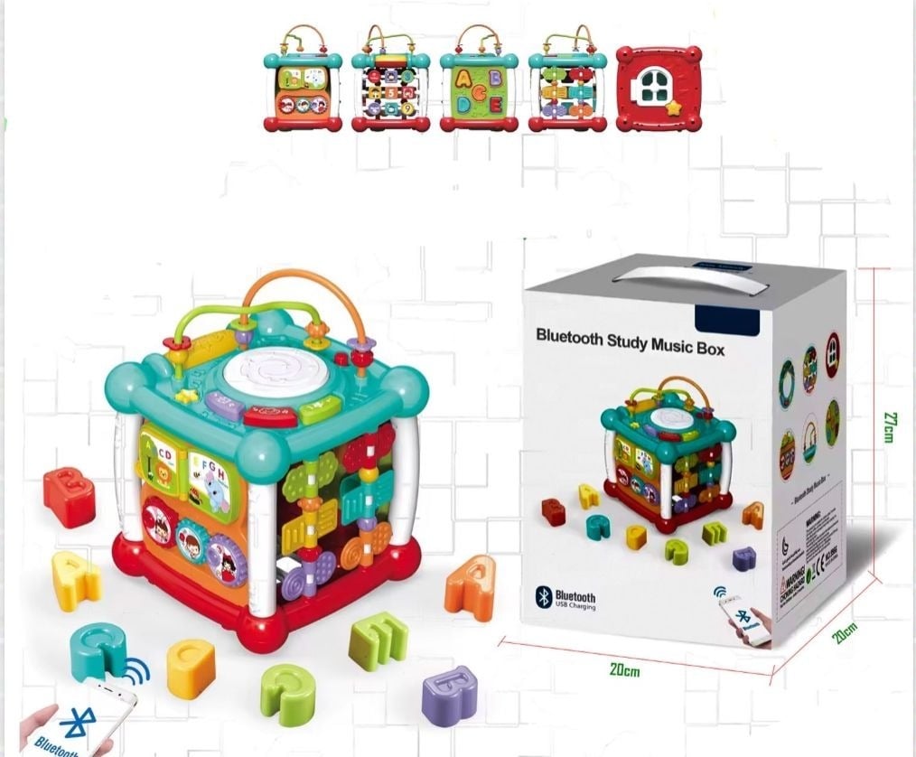 مكعب الأنشطة مع أصوات بلوتوث