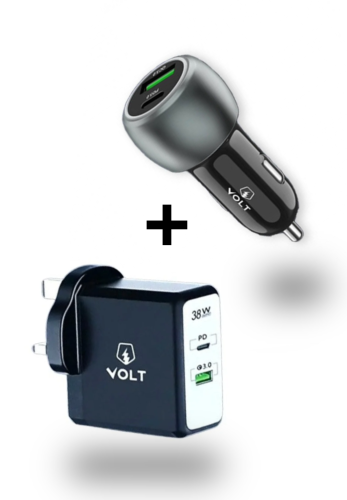 أحدث شاحن جداري من Volt + شاحن سيارة من Volt بقوتي...