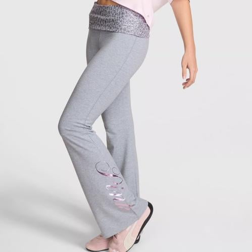 Pink all day cotton flare leggings
