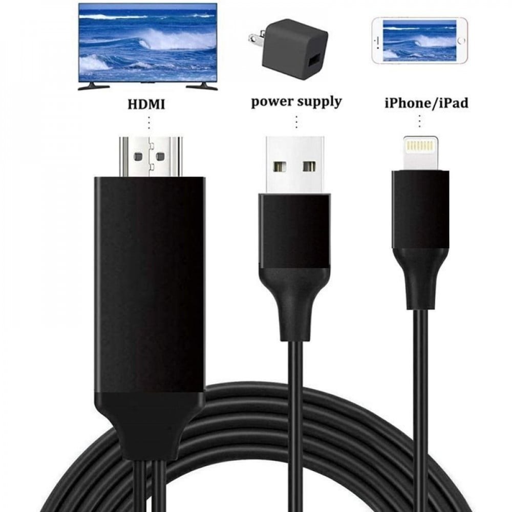 كابل صوت وصورة HDMI إلى Lightning ايفون - جلكسي - تايب سي ثلاثة مداخل