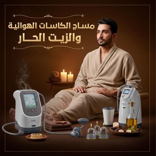 مساج الكاسات الهوائية والزيت الحار