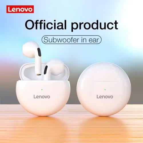 سماعات Lenovo-Mini اللاسلكية مع ميكروفون ، سماعة ب...