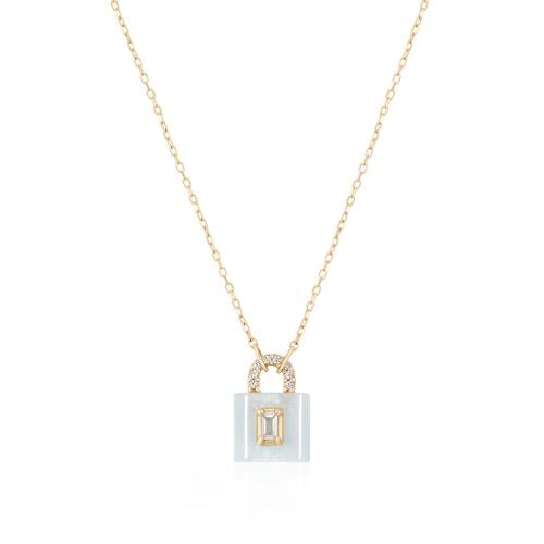 18k-CHARM'D Diamond Aquamarine Necklace