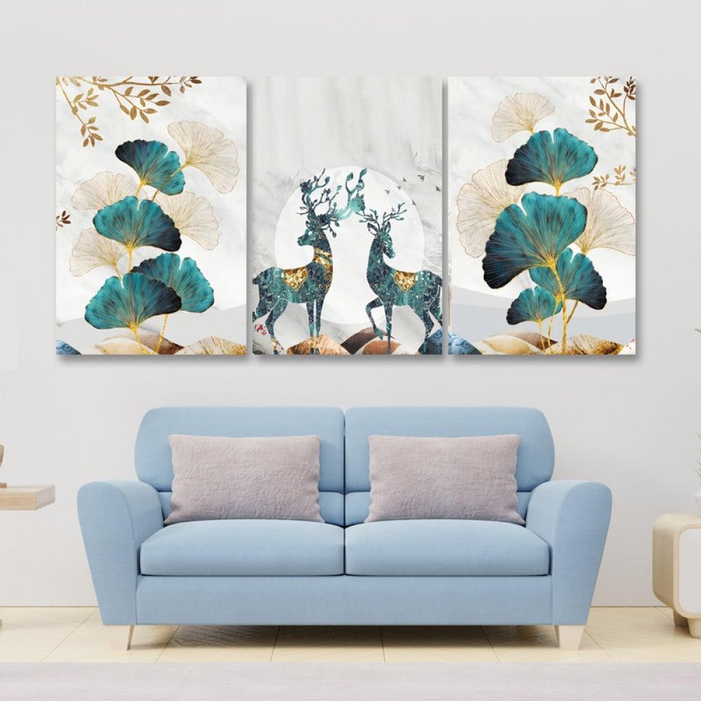 ثلاث لوحات قماشية بتصميم طبيعة