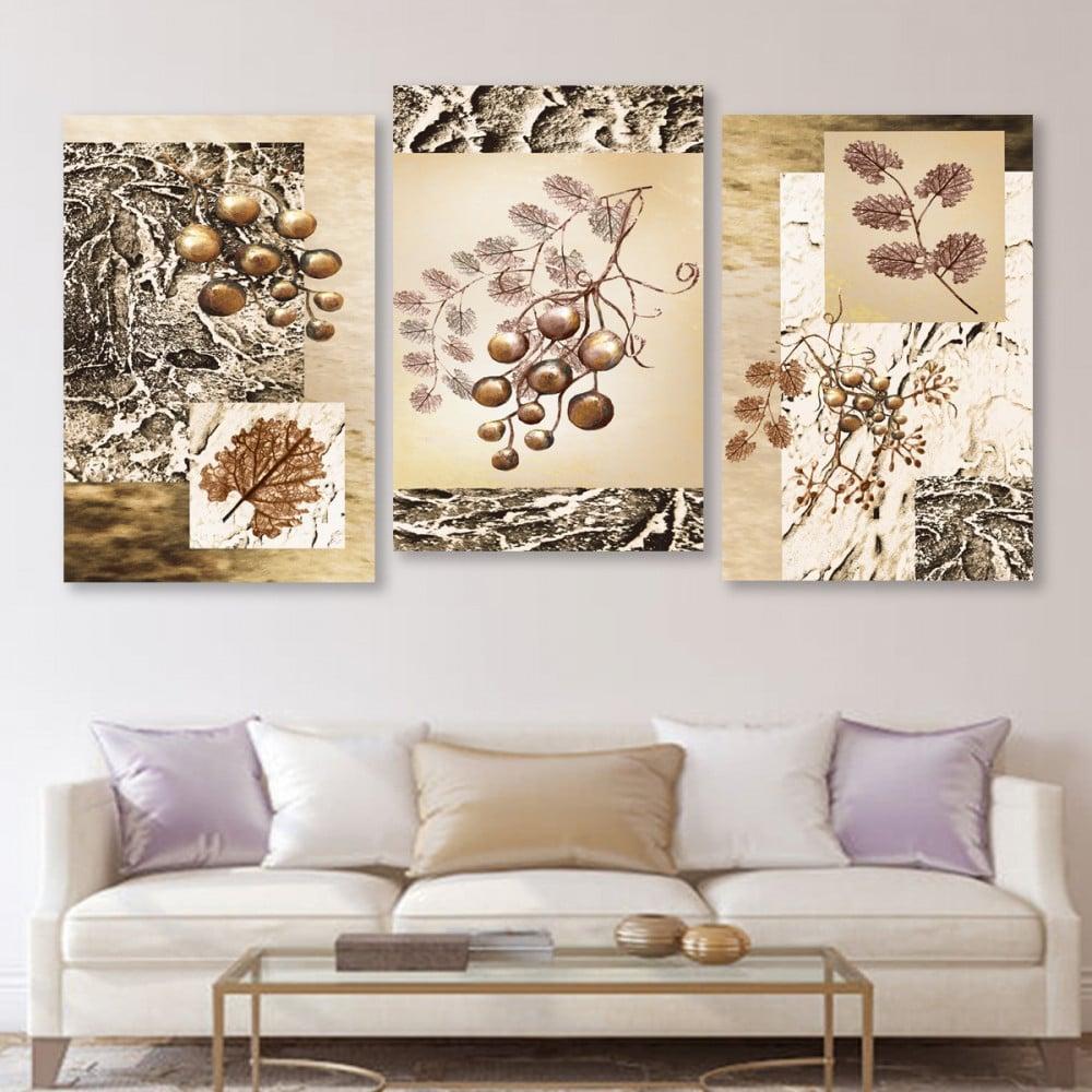 ثلاث لوحات قماشية بتصميم عصري