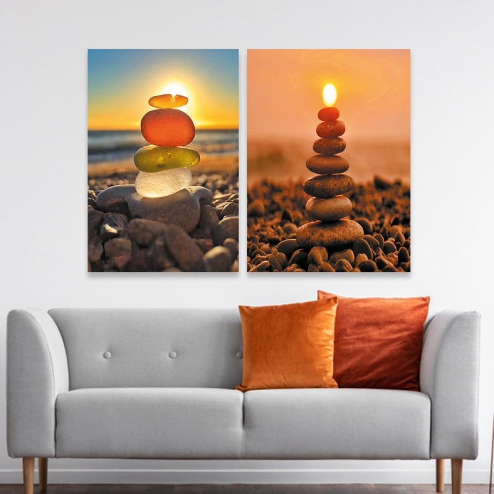 لوحة ثنائية قماشية بتصميم مودرن