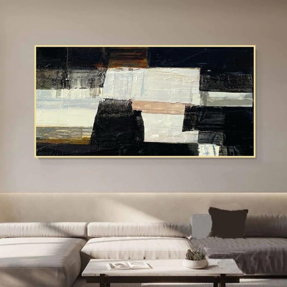 لوحة قماشية مودرن بتصميم الفن التشكيلي مع برواز مجوف