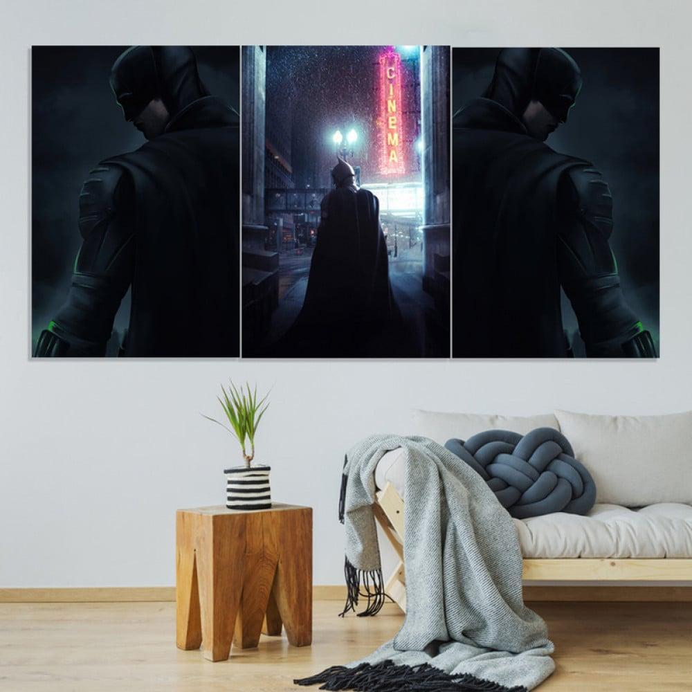 ثلاث لوحات قماشية  بتصميم فلم The batman