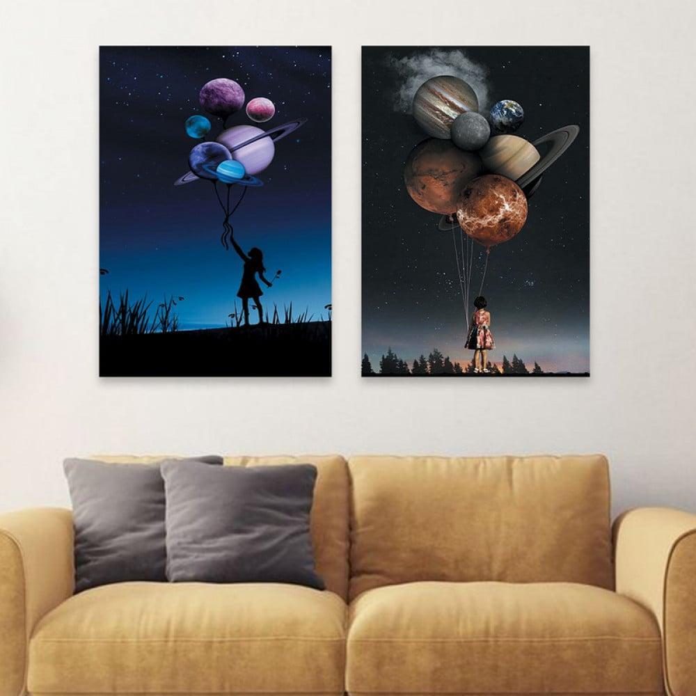 لوحة ثنائية قماشية بتصميم مودرن