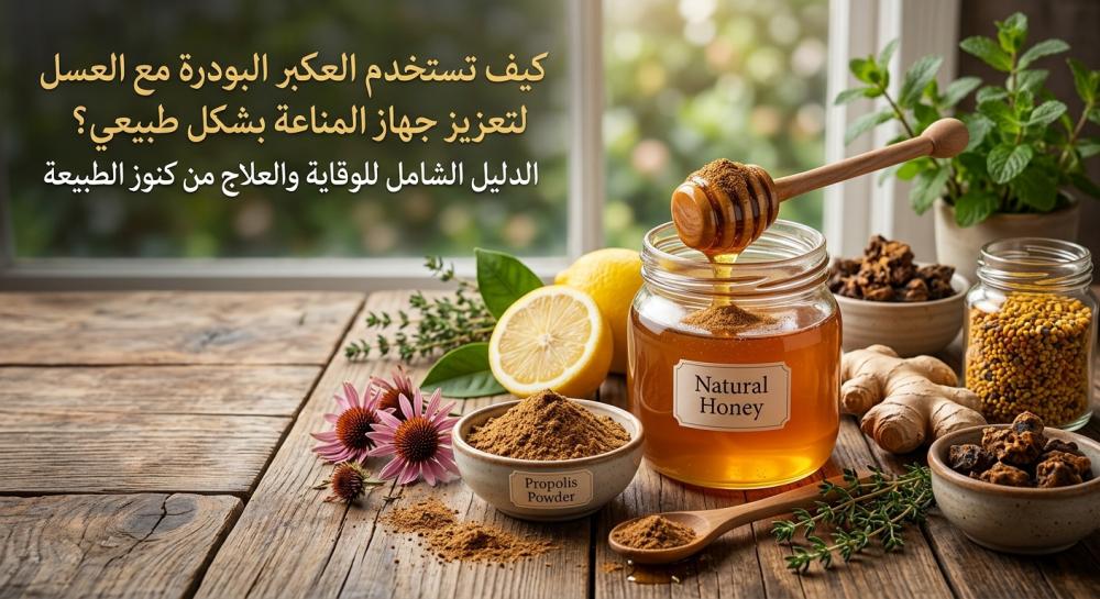 كيف تستخدم العكبر البودرة مع العسل لتعزيز جهاز المناعة بشكل طبيعي؟ الدليل الشامل للوقاية والعلاج من كنوز الطبيعة