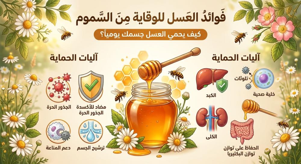 فوائد العسل للوقاية من السموم: كيف يحمي العسل جسمك يومياً؟