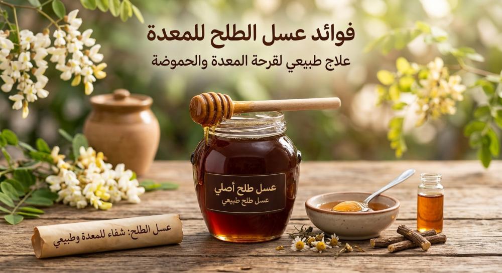 فوائد عسل الطلح للمعدة: علاج طبيعي لقرحة المعدة والحموضة
