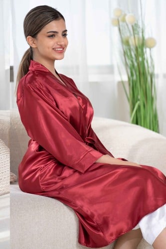 روب عرائس عنابي سادة
