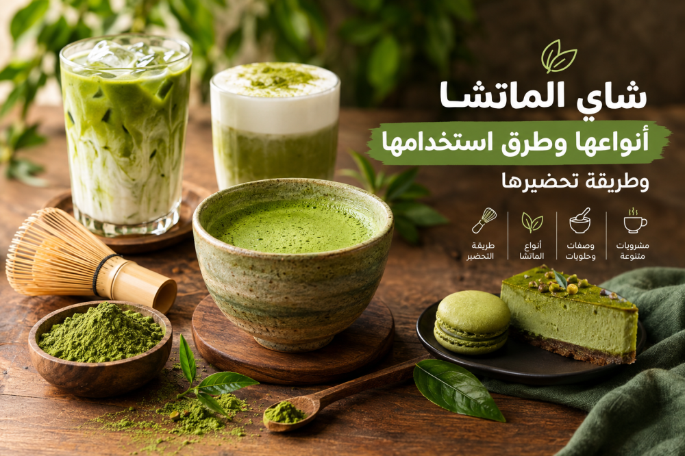 شاي الماتشا وأنواعه وطرق تحضيره