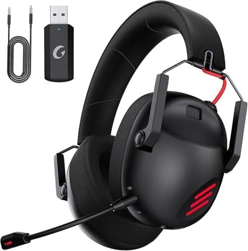 KAPEYDESI 2.4GHz Wireless Gaming Headset for PC, P...