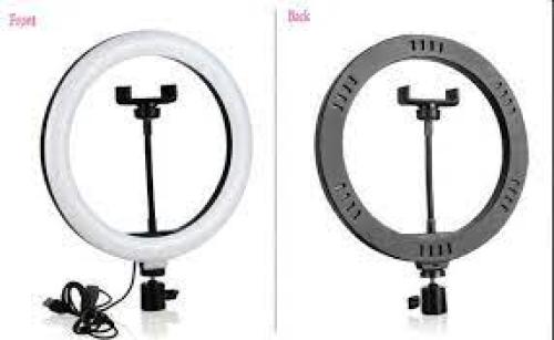 مصباح حلقي LED مقاس 26 سنتيمتر ، مع حامل هاتف ، US...