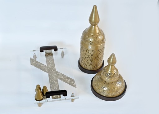 اسطوانة نحاس كوليكشن مغربي _ذهبي وسط