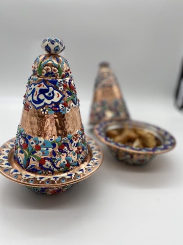 تمريه نحاس احمر بنقش المينا.