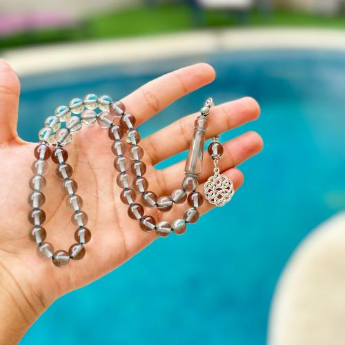 سبحه بكلايت شفاف تفاحي