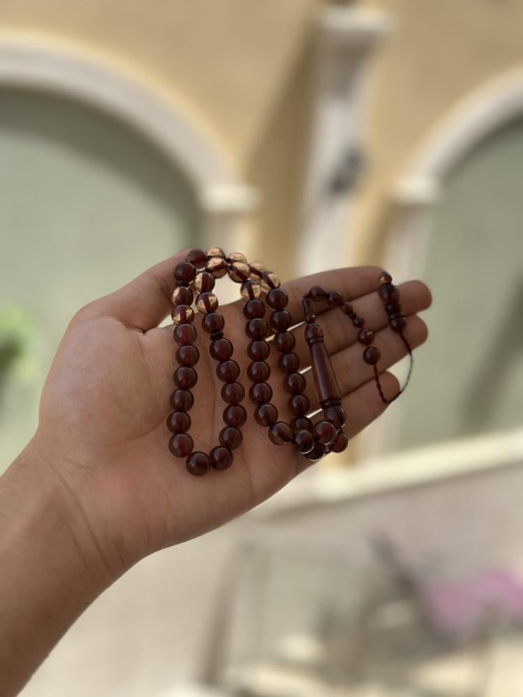 سبحه بكلايت شفاف احمر