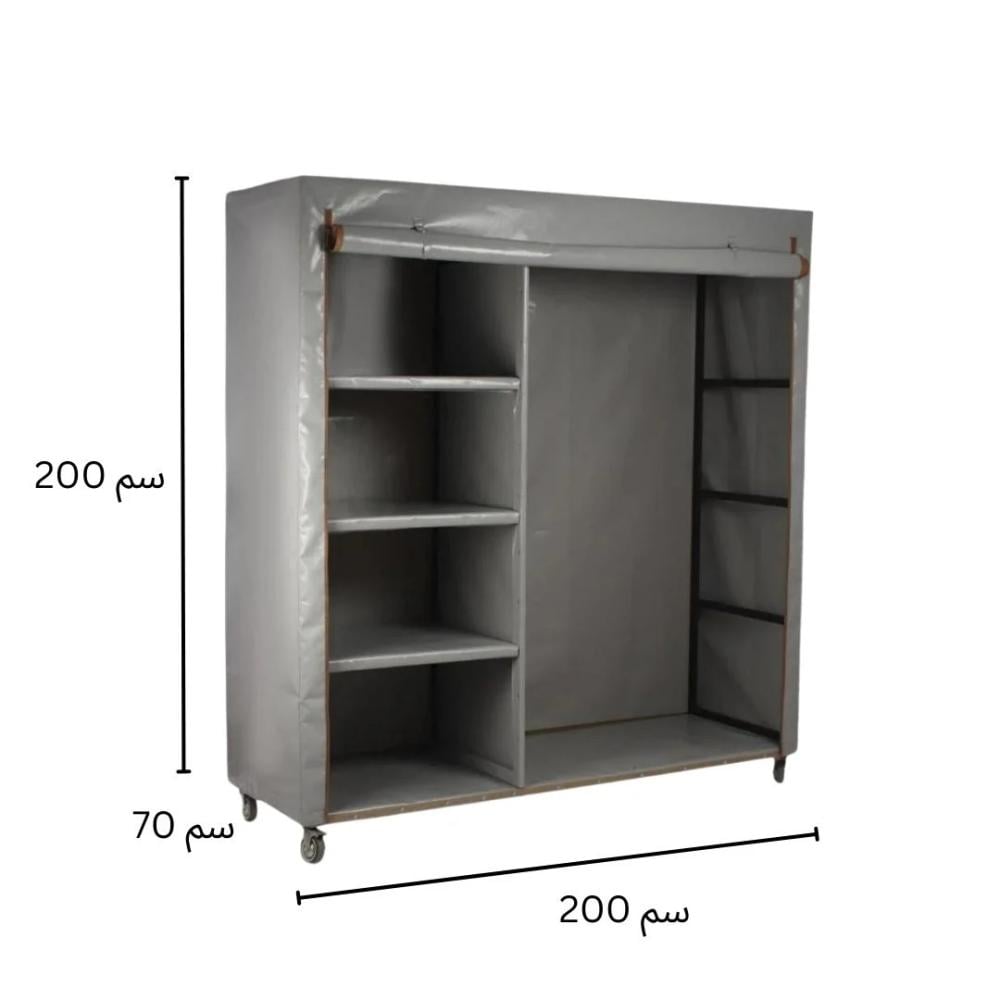 دولاب تخزين 2 متر في 2 متر عمق 70 سم - رمادي