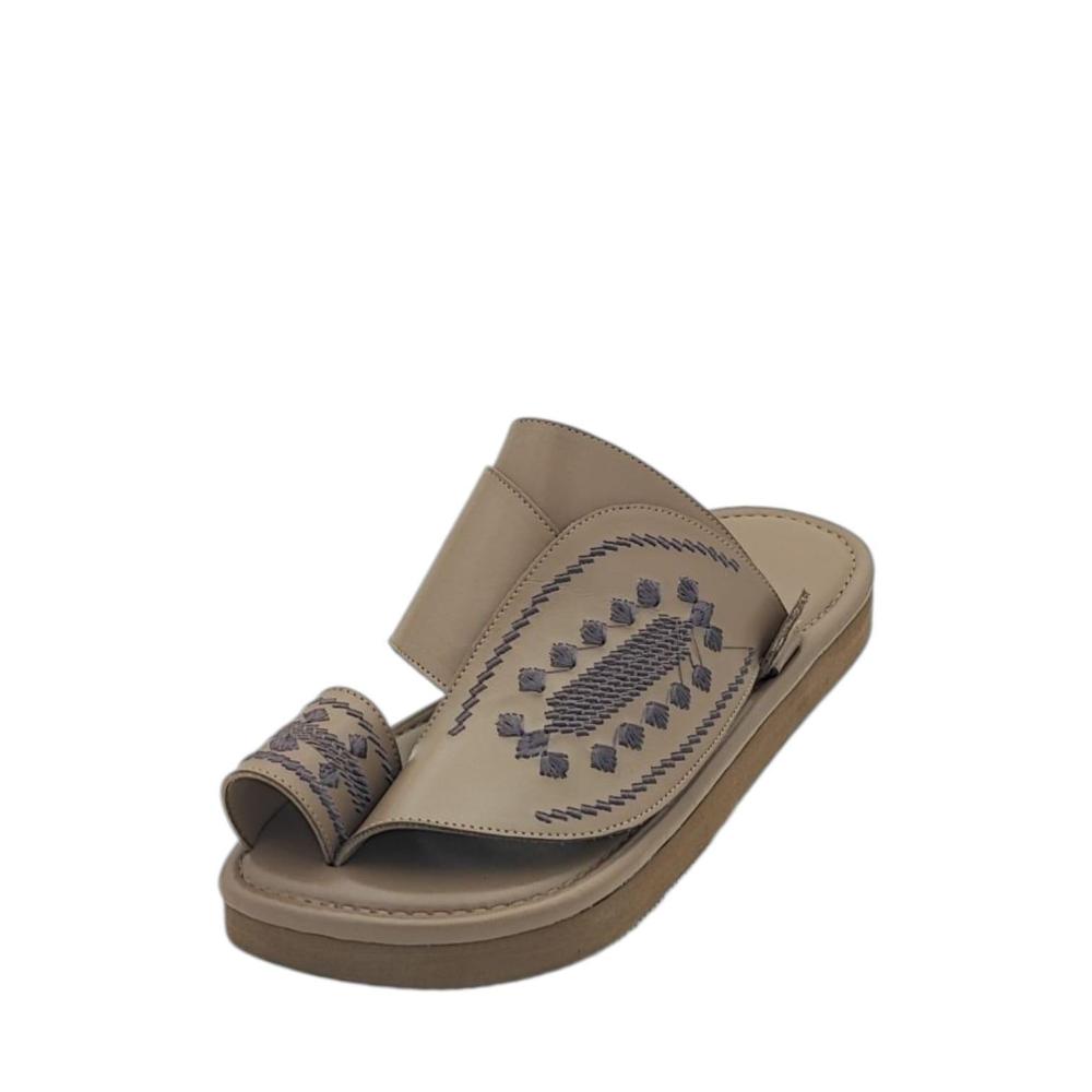 حذاء شرقي مطرز سماوي دعسة طبي وطني