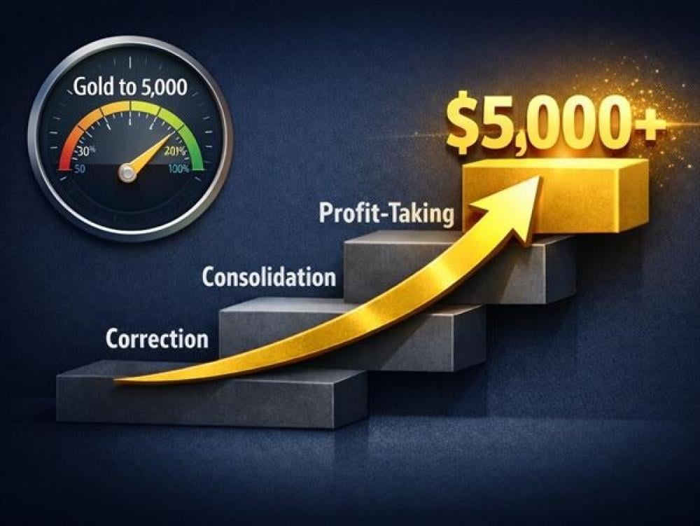 يواصل الذهب الاقتراب من مستوى 5,000 دولار للأونصة مع هيمنة المخاطر الجيوسياسية على التوقعات العالمية