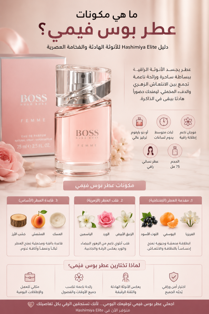 ما هي مكونات عطر بوس فيمي