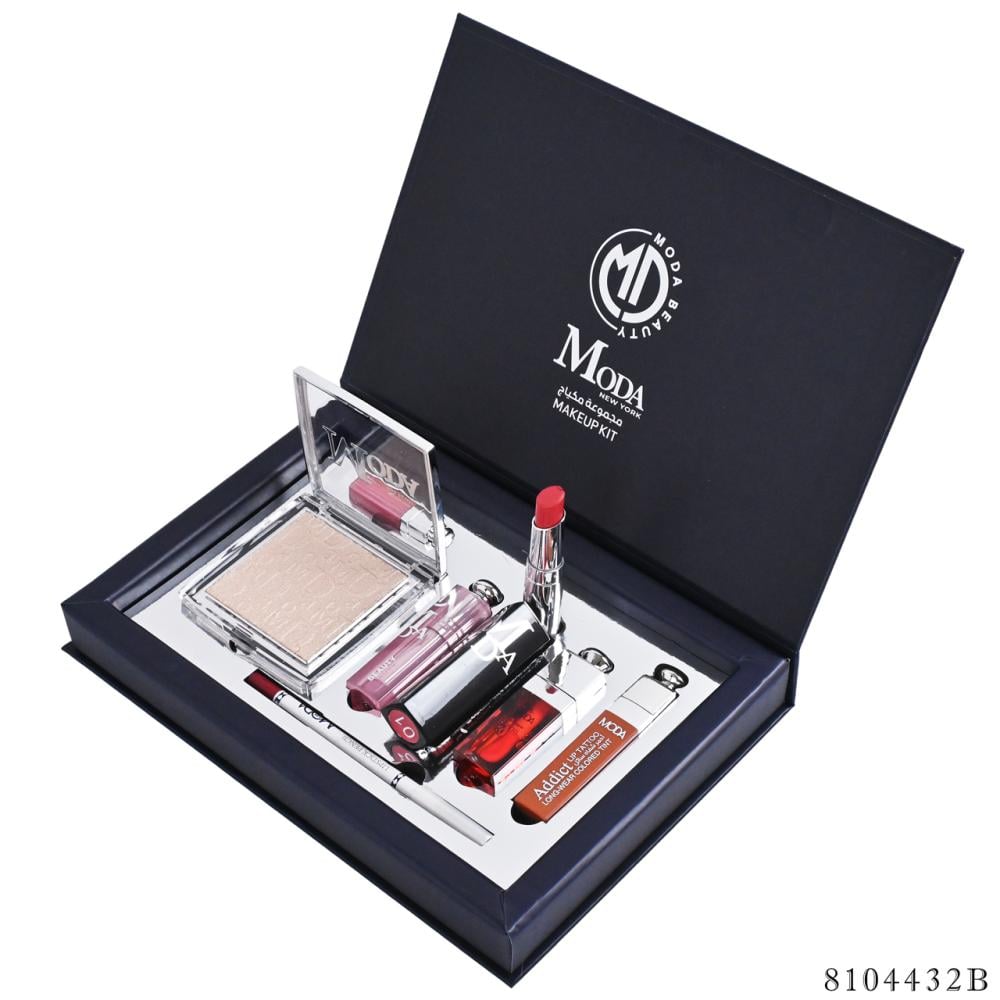 طقم مكياج Moda Beauty New York مجموعة الشفاه والإضاءة المستوحاة من الفخامة