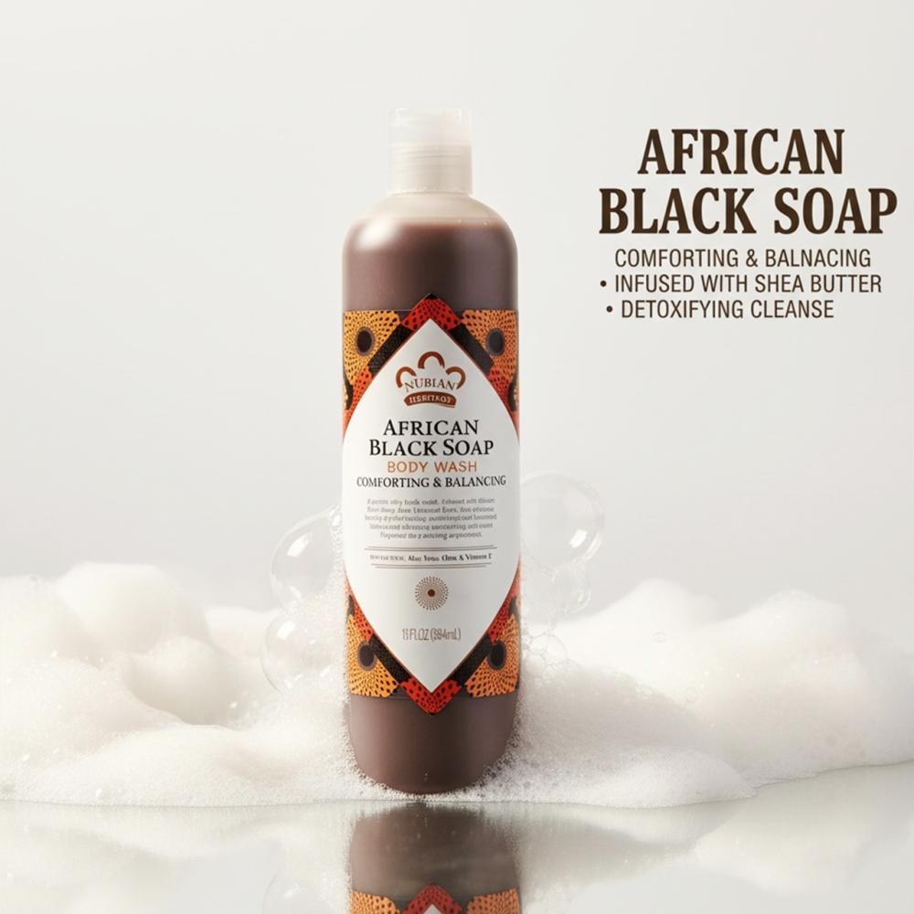 غسول الصابون الأسود الأصلي للترطيب العميق – African Black Soap Body Wash – صنع في الولايات المتحدة الأمريكية