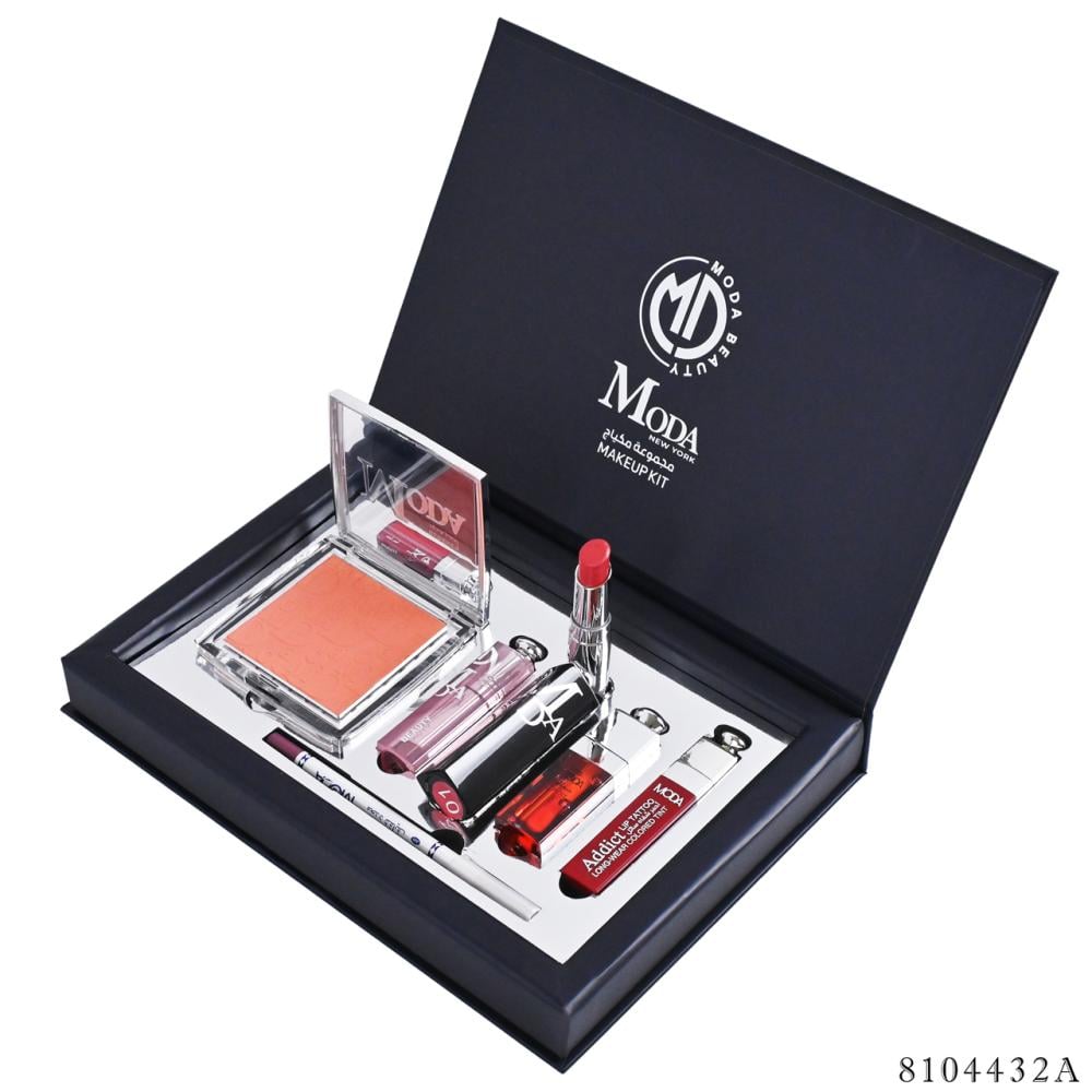 طقم مكياج Moda Beauty New York مجموعة الشفاه والإضاءة المستوحاة من الفخامة