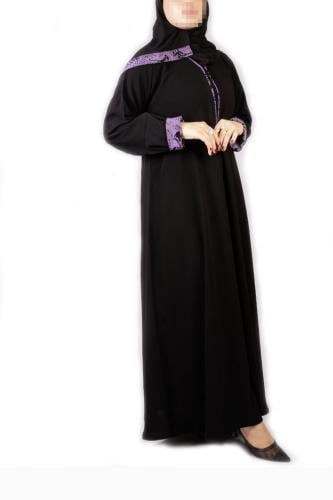 عبايه نص كلوش ملكي على تدخيله باليد