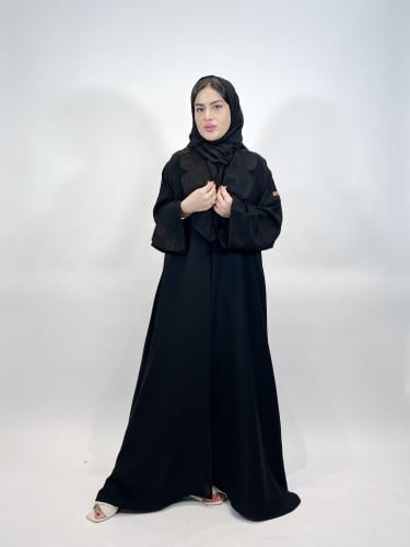 عبايه كلوش انترنت بتدخيله چاكار اسود
